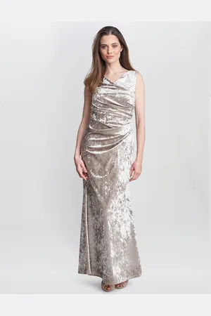 Gina Bacconi Womens Talia Crushed Velvet Maxi Dress - - Size 22 UK