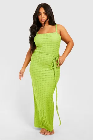 Boohoo Womens Plus Jersey Knitted Cut Out Beach Maxi Dress - - Size 26 UK