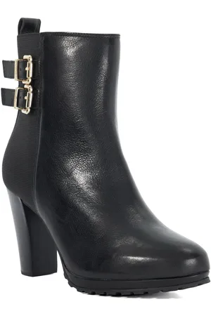 Dune Womens Ladies Oreanix - Double Buckle Block Heel Boots - - Size UK 8