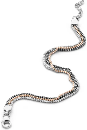 ORPHELIA WoMens 925 Sterling Silver Bracelet - Silver/Rosegold/Black ZA-7203 - - One Size
