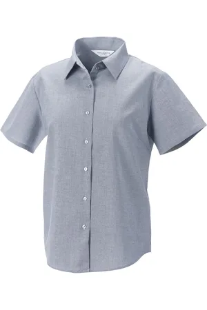 Russell Athletic Collection Womens/Ladies Oxford Short-Sleeved Shirt - Size 5XL
