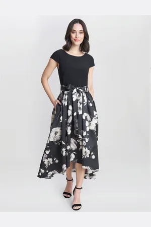 Gina Bacconi Womens Colleen Jersey And Jacquard Printed Dress - - Size 22 UK