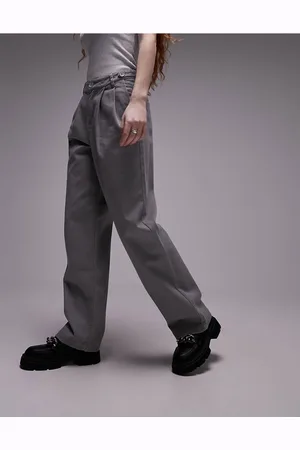 Topshop Womens button tab detail straight leg trouser in - Size 10 UK
