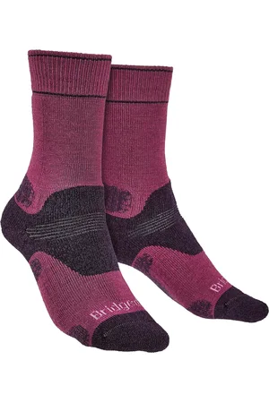 Bridgedale Womens Hiking Midweight Merino Socks - Berry - Merino Wool - Size 5-6.5 (UK Shoe)