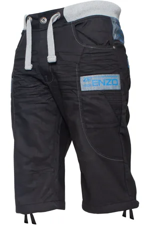 Enzo Mens Elasticated Denim Shorts