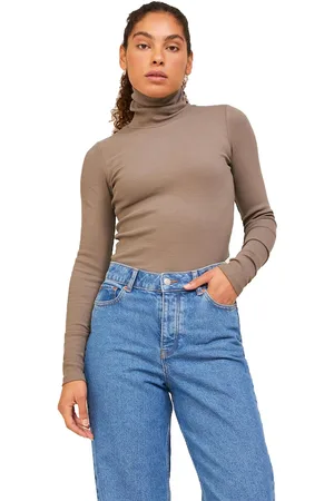 JJXX Womens JACK & JONES Women T-Shirts Roll Neck, Long Sleeves - - Size Small