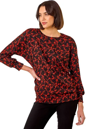 Roman Womens Abstract Print Tunic Stretch Top - - Size 10 UK
