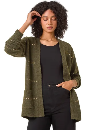 Roman Womens Textured Shimmer Stitch Cardigan - - Size 10 UK