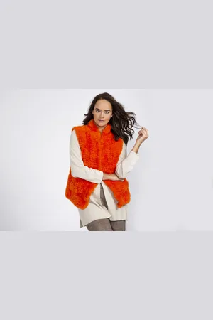 Jayley Womens Hand Knitted Faux Fur Gilet - - One Size