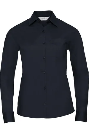 Russell Athletic Collection Womens/Ladies Poplin Easy-Care Long-Sleeved Shirt (French ) - Size X-Large