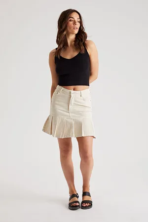 Urban Bliss Womens Twill Pleat Skirt - Size 16 UK