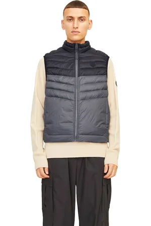 JACK & JONES Mens Sleeveless Gilet – Zipper Closure and High Neck - - Size Large