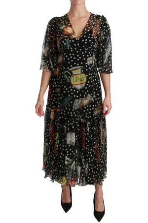 Dolce & Gabbana WoMens Sea Fish Sicily A-line Shift Dress material_silk - Size IT 42 (Womens)