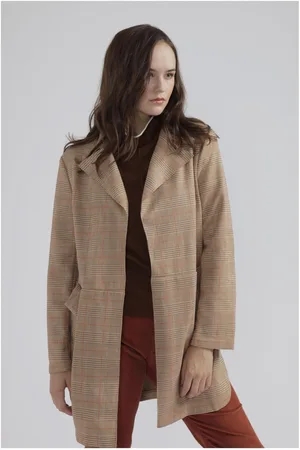 Jayley Womens Faux Suede Check Jacket - One Size