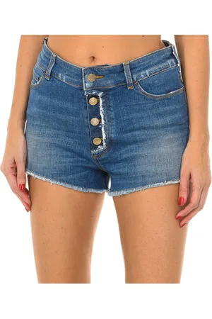 Emporio Armani Womens frayed hem denim shorts C5J17 - Cotton - Size 28 (Waist)