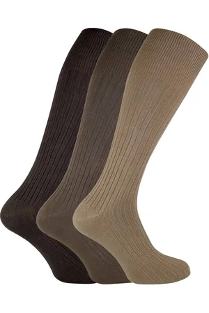 Sock Snob 3 Pairs Mens Long Knee High Length 100% Cotton Socks - - Size UK 6-11