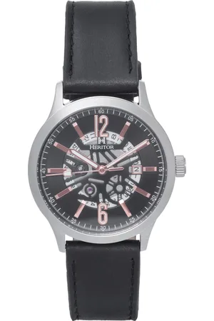 heritor automatic Mens Dayne Leather-Band Watch w/Date - Stainless Steel - One Size