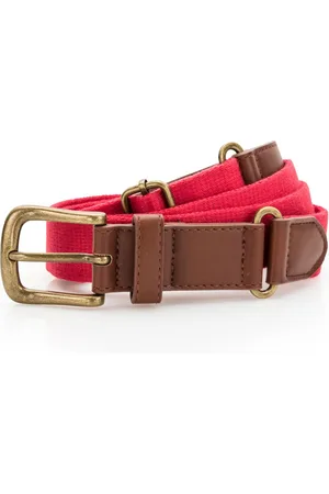 Asquith Mens Faux Leather And Canvas Belt (Cherry Red) - - One Size