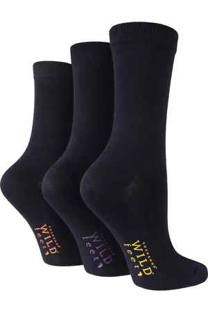 Wild Feet Womens Wild Feet - 3 Pack Ladies Breathable Plain Bamboo Socks for Summer - Viscose - Size UK 4-6.5