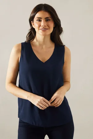 wallis Womens Plain V Neck Cami Top - - Size 10 UK