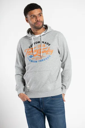 Tokyo Laundry Mens Kangaroo Pocket Drawstring Printed Hoody Cotton - Size Large