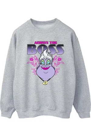 Disney Womens/Ladies The Little Mermaid Ursula Mum Is The Boss Sweatshirt (Sports Grey) - - Size Medium