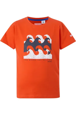 Regatta Kids Unisex Childrens/Kids Bosley VIII Waves T-Shirt (Tangerine Tango) - - Size 14Y