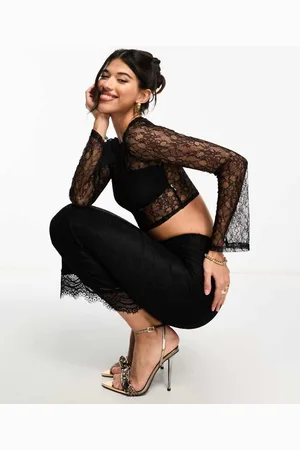 Simmi London Womens lace maxi skirt with scalloped hem co-ord in - Size 6 UK