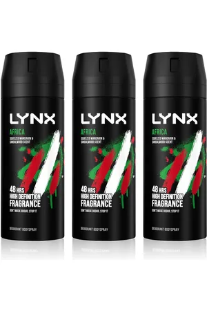 Lynx Mens Body Spray Africa 48-H High Definition Fragrance Deo For Men, 3x150ml - - Size 150 ml