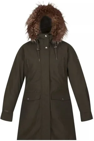 Regatta Womens/Ladies Shiloh Faux Fur Trim Parka (Dark ) - Size 14 UK