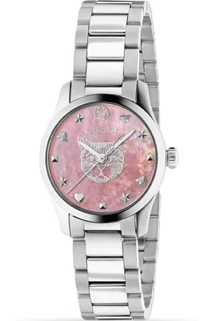 Gucci Womens YA1265013 G-Timeless 27mm Ladies Pink Dial Watch - - One Size