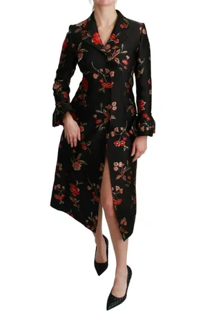 Dolce & Gabbana Womens Floral Embroidered Single Breasted Coat by - Size IT 40 (Women