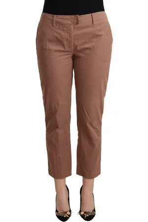 Costume National Womens Gorgeous Mid Waist Tapered Cropped Pants - Cotton - Size IT 44 (Women