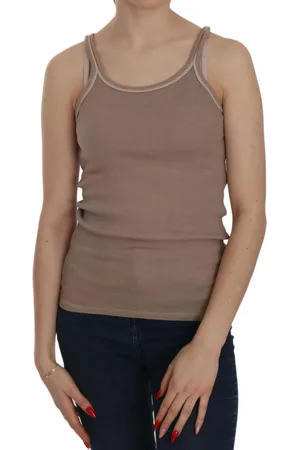 PINK MEMORIES WoMens Sleeveless Spaghetti Strap Tank Blouse material_cotton - Size IT 42 (Womens)
