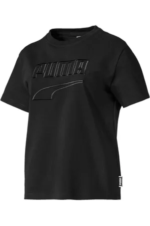 PUMA Downtown Tee Womens T-Shirt Casual Logo Top 595691 01 - Size Small