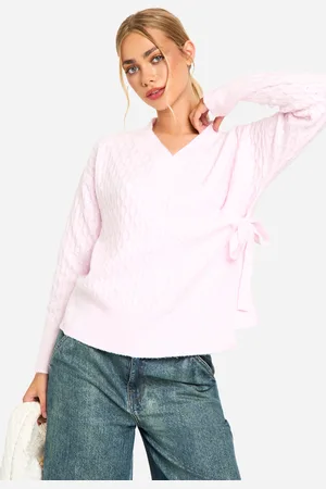 Boohoo Womens Soft Cable Knitted Wrap Cardigan - - Size Medium