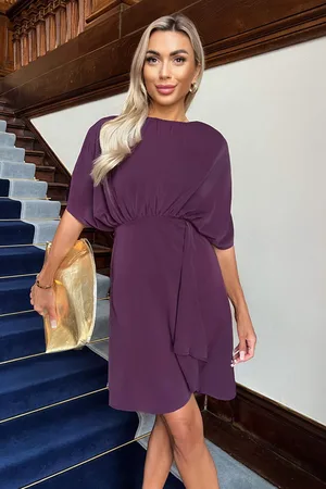 Ax Paris Womens Batwing Gathered Top Mini Dress - Size 8 UK