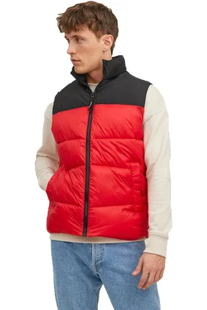 JACK & JONES Mens Zip Up Quilted Gilet - - Size Medium