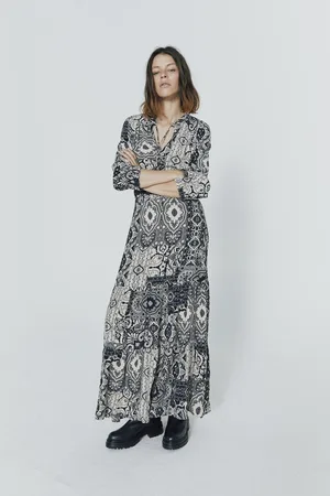 IKKS Womens Scarf Print Maxi Dress - - Size 8 UK