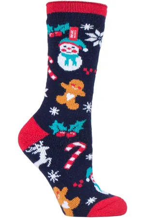Heat Holders Womens LITE - Mens & Ladies Novelty Thermal Christmas Socks - Nylon - Size UK 4-6.5