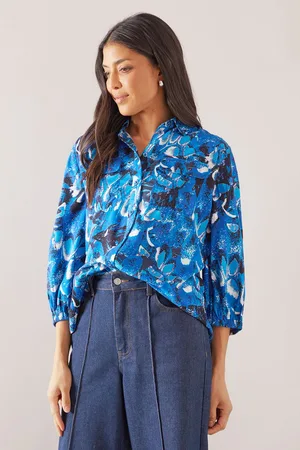 wallis Womens Butterfly Spun Viscose Pocket Shirt - - Size 10 UK