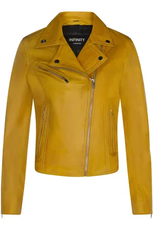 Infinity Womens Classic Brando Biker Jacket-Loughton - Lamb Leather - Size 14 UK