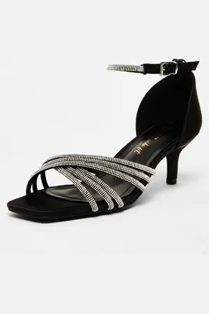 Quiz Womens Wide Fit Diamante Short Heels - Size 4 Wide Fit (UK Shoe)