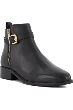 Dune Womens Ladies Pepi - Buckle-Side Casual Ankle Boots - Leather (archived) - Size UK 4