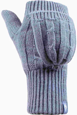 Heat Holders Womens Ladies Cable Knit 2.3 Tog Thermal Winter Fingerless Converter Gloves - - One Size