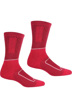 Regatta Womens/Ladies Samaris 2 Season Boot Socks (Cherry /White) - Size UK 6-8