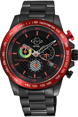 GV2 by Gevril Mens Scuderia Swiss Quartz Multifunction Dial Chronograph Date Watch - - One Size