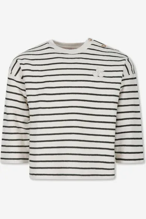 BONPOINT Girls Striped Gaya Sweatshirt in - Size 8Y