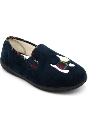 Padders DANDIE Womens (EE/EEE Fit) Full Slippers Navy - - Size UK 4