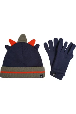 Dare 2B Kids Unisex Childrens/Kids Brighten Dinosaur Hat And Gloves Set (Agave Green/Moonlight Denim) - - Size 11-12Y